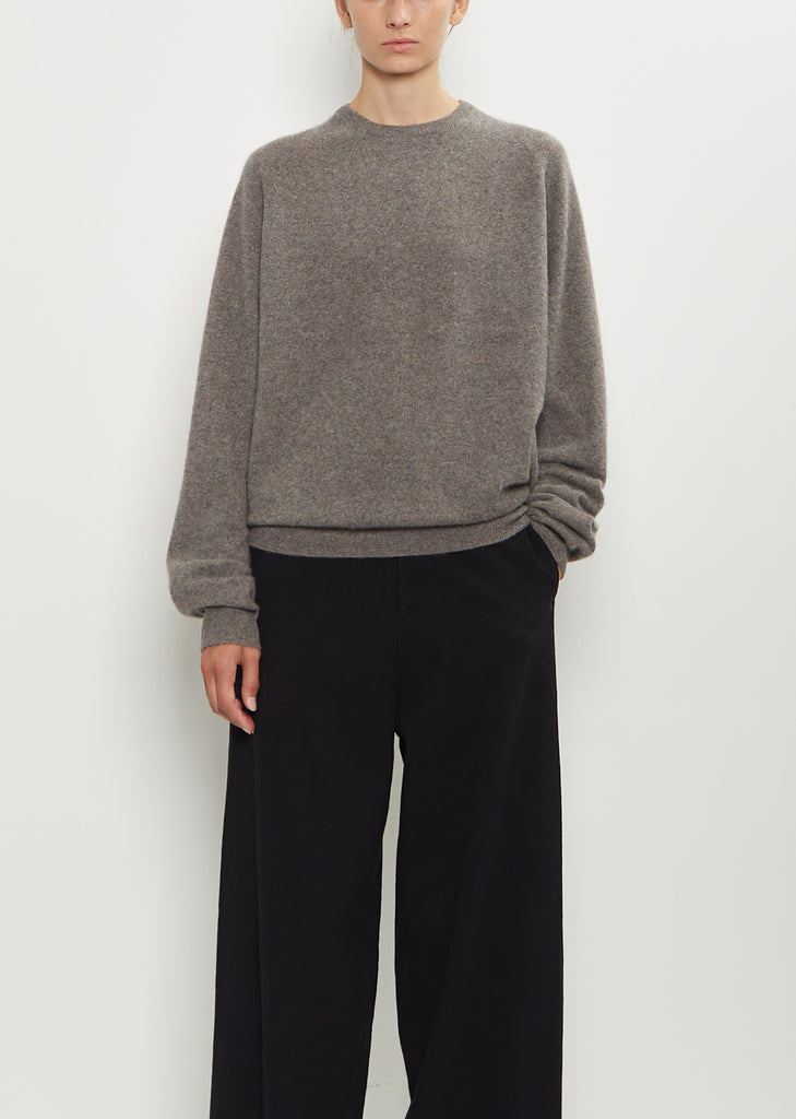Cashmere BF R-Neck Sweater — Brown Melange