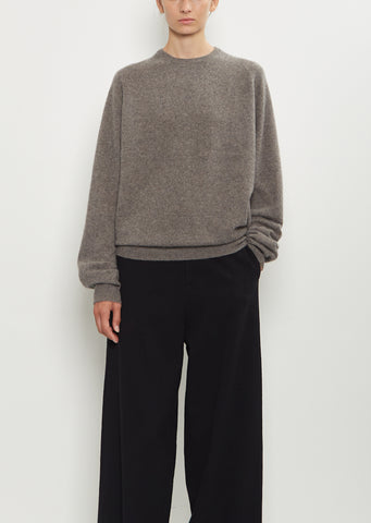 Cashmere BF R-Neck Sweater — Brown Melange