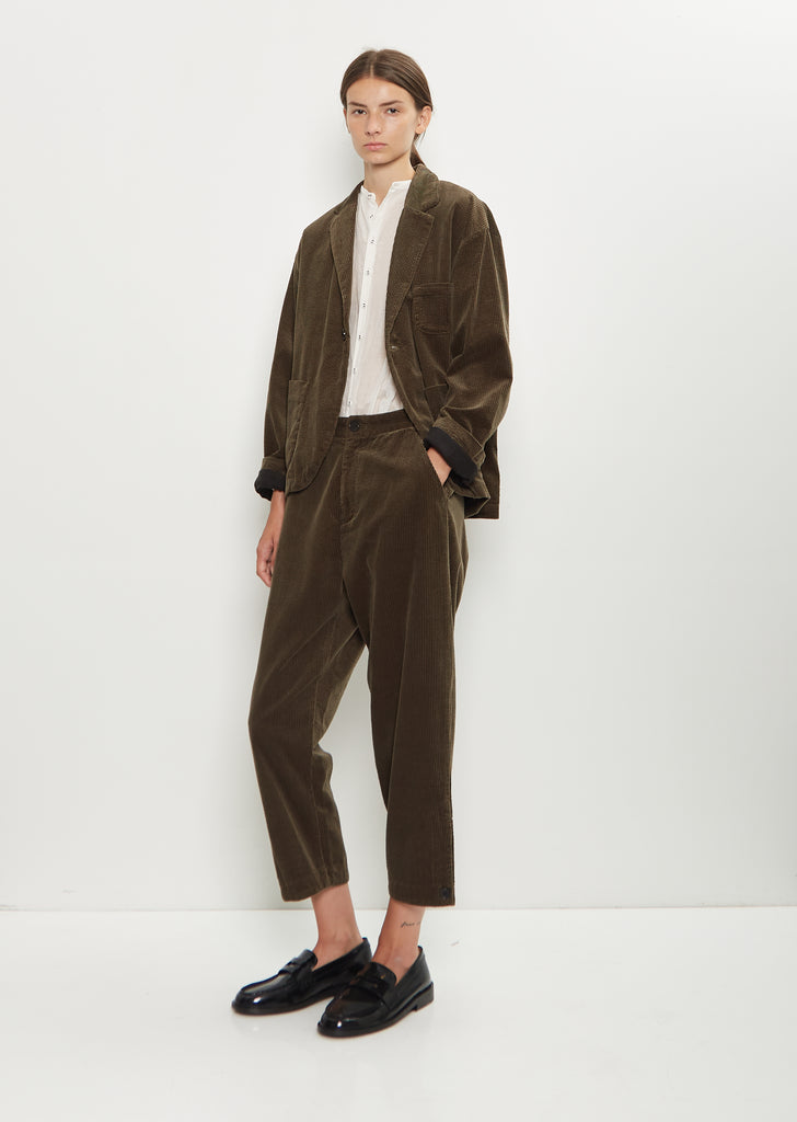 Corduroy Tailored Jacket — Khaki