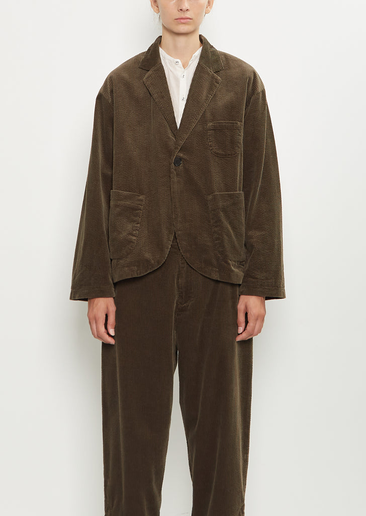 Corduroy Tailored Jacket — Khaki