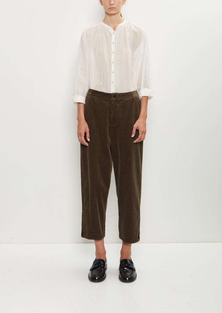 Corduroy Tapered Pants — Khaki