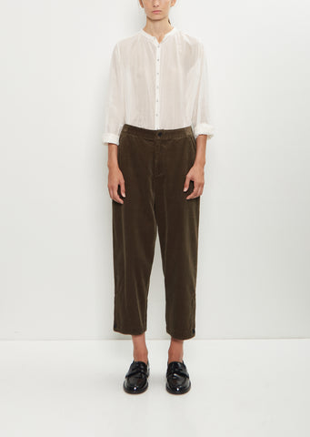 Corduroy Tapered Pants — Khaki