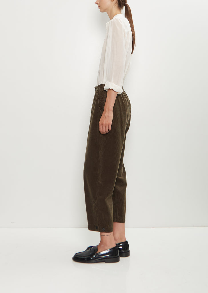 Corduroy Tapered Pants — Khaki