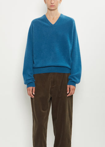 Cashmere BF V-Neck Sweater — Deep Blue