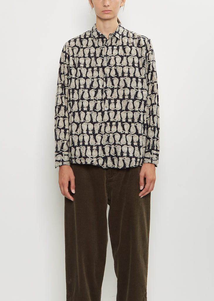 Cat Patrol Print Cotton Shirt