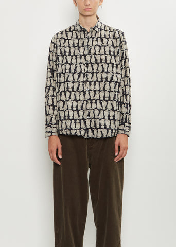 Cat Patrol Print Cotton Shirt