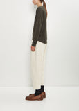 Matte Finish Cotton Wool Pullover — Khaki