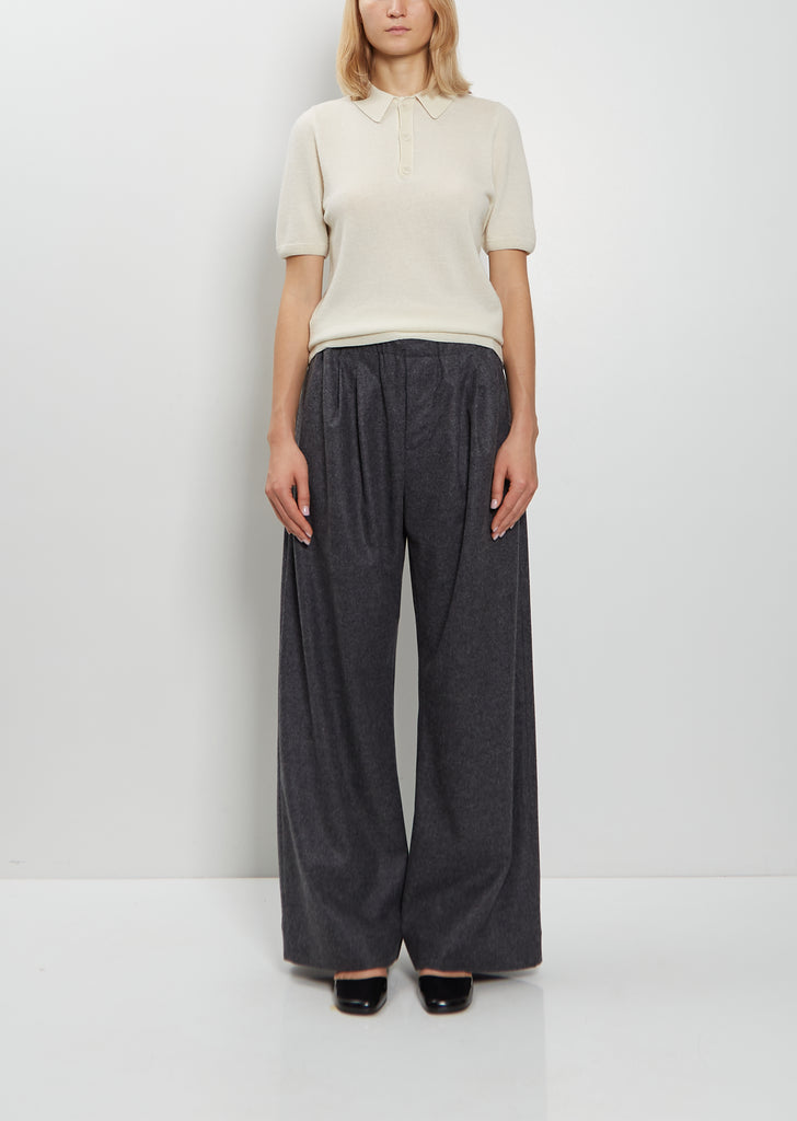 Trace Pleated Felted Wool Trousers