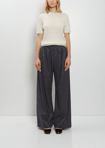 Trace Pleated Felted Wool Trousers