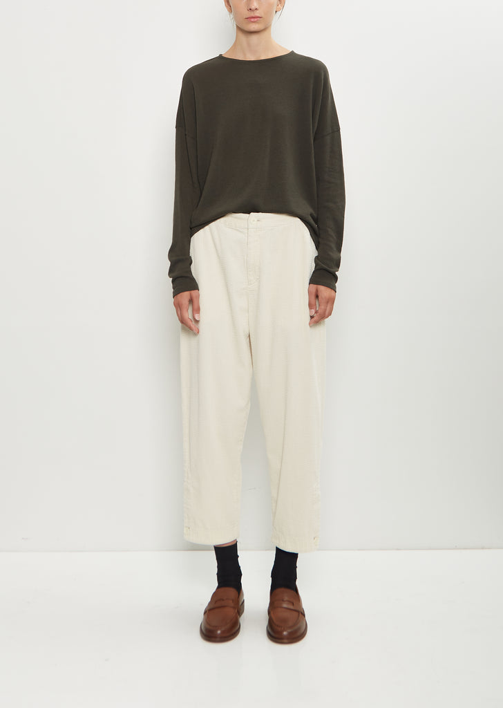 Corduroy Tapered Pants — Ivory