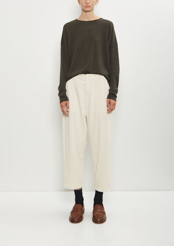 Corduroy Tapered Pants — Ivory