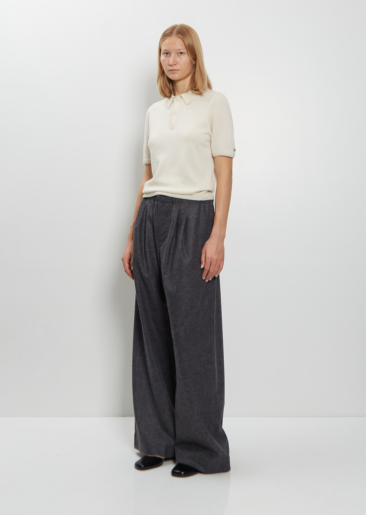 Trace Pleated Felted Wool Trousers