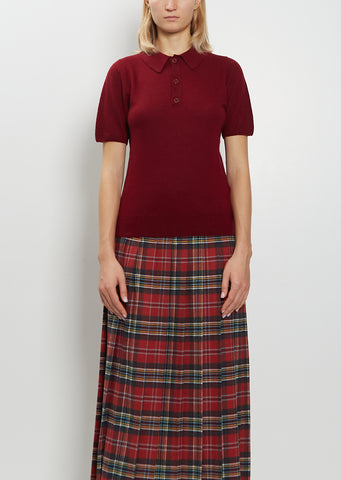 Josh Felted Cashmere Polo — Burgundy