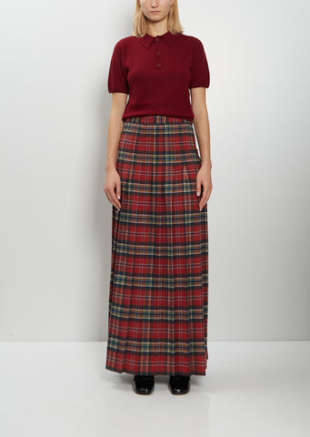 Maya Pleated Cotton Tartan Skirt