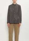 Washed Cotton Mini Checkered Shirt — Black