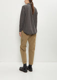 Washed Cotton Mini Checkered Shirt — Black