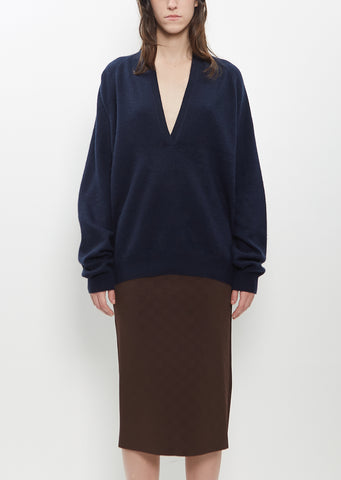 Cashmere Johnny Sweater — Navy