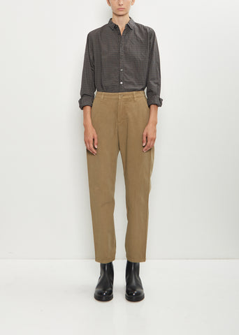 Cotton Grosgrain Tapered Pants — Beige