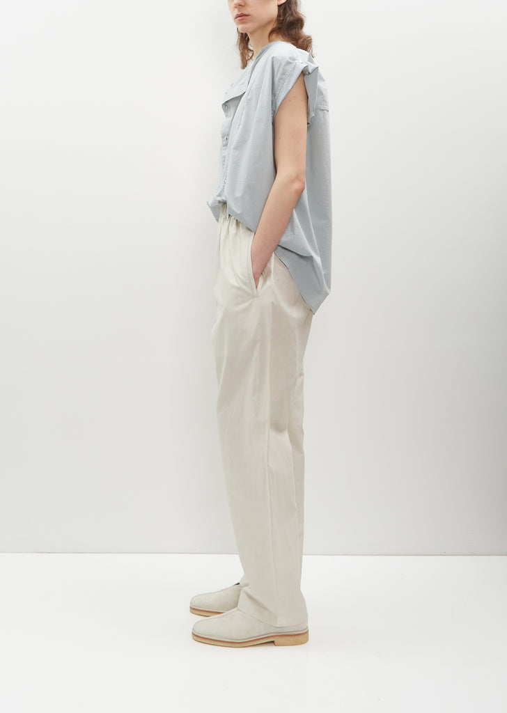 Cotton Silk Relaxed Pants — Pale Mastic