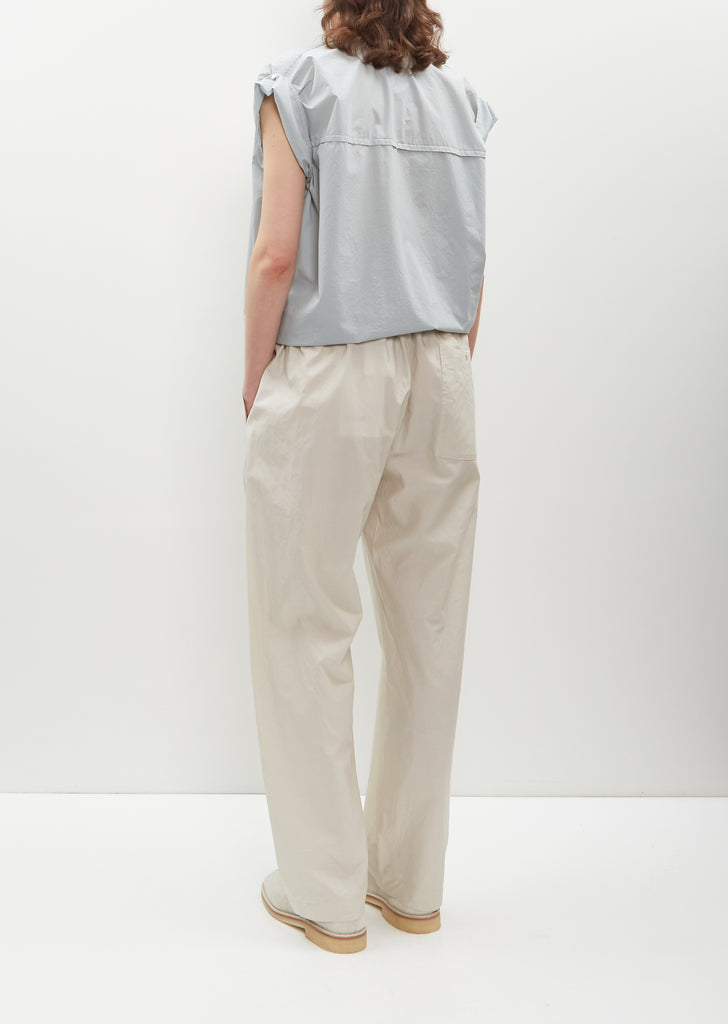 Cotton Silk Relaxed Pants — Pale Mastic