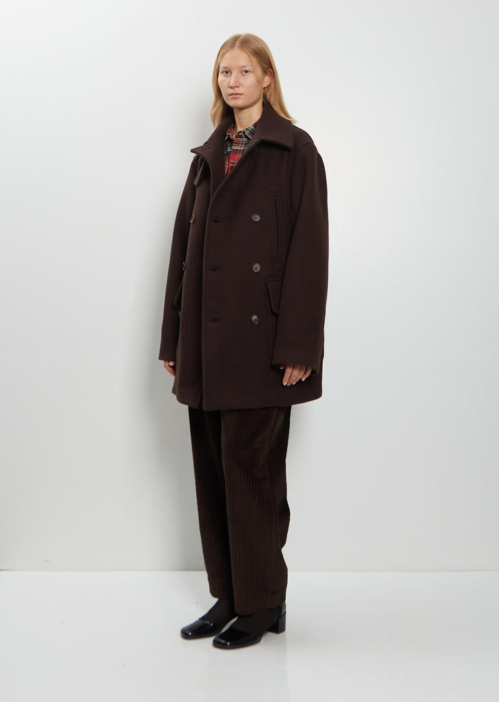 Serge Boiled Wool Peacoat