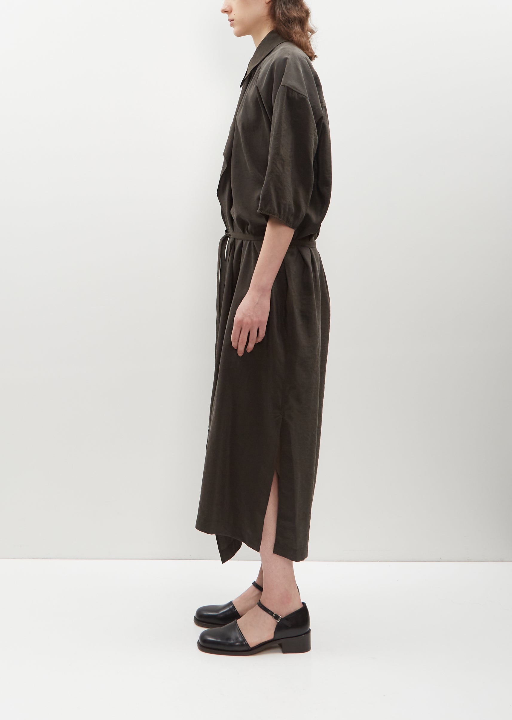 Asymmetrical Shirt Dress Dark Espresso La Garonne Asymmetrical Shirt Dress Dark Espresso La Garonne