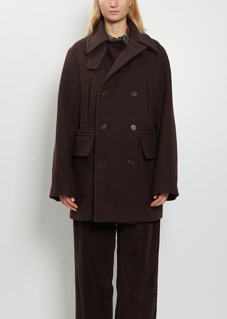 Serge Boiled Wool Peacoat