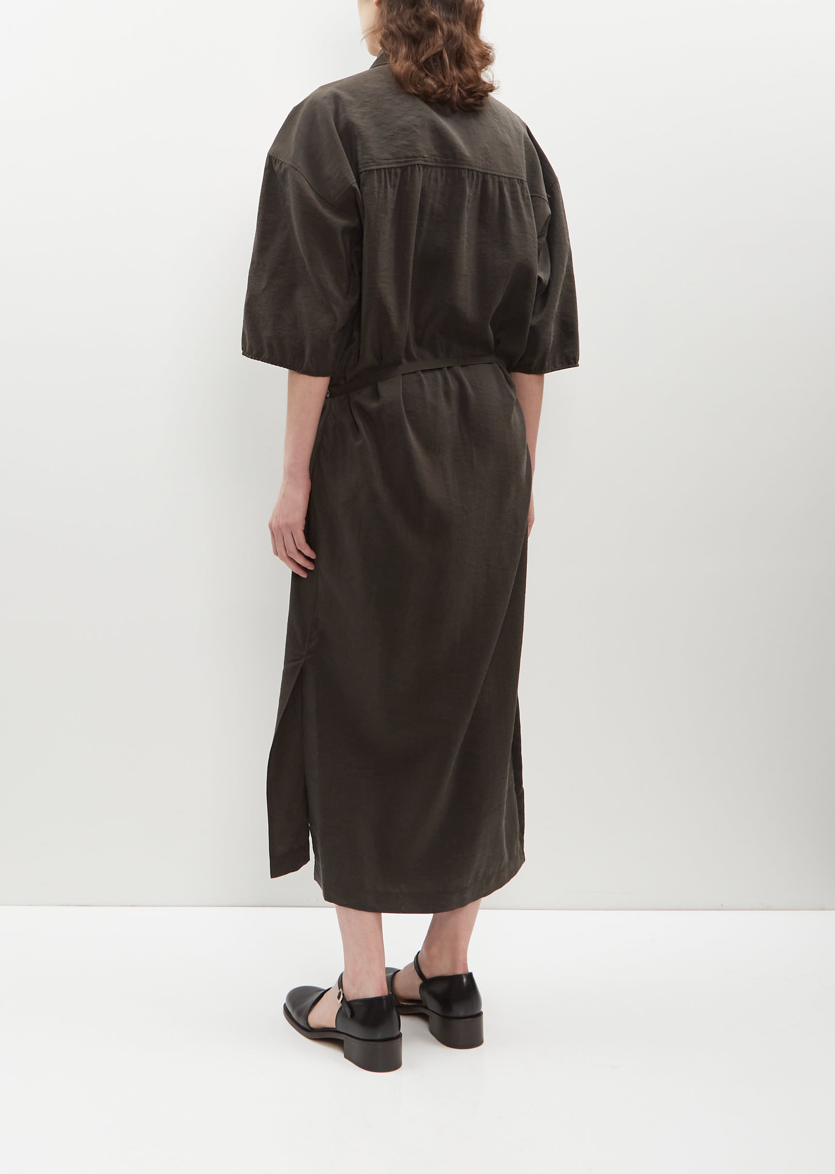 Asymmetrical Shirt Dress Dark Espresso La Garonne Asymmetrical Shirt Dress Dark Espresso La Garonne
