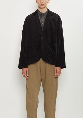 Corduroy Tailored Jacket — Black