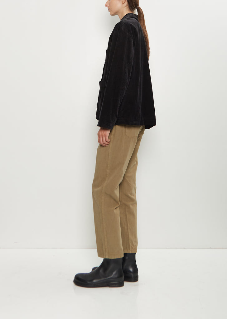 Corduroy Tailored Jacket — Black