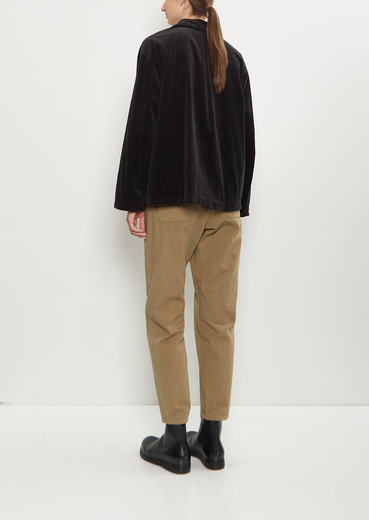 Corduroy Tailored Jacket — Black
