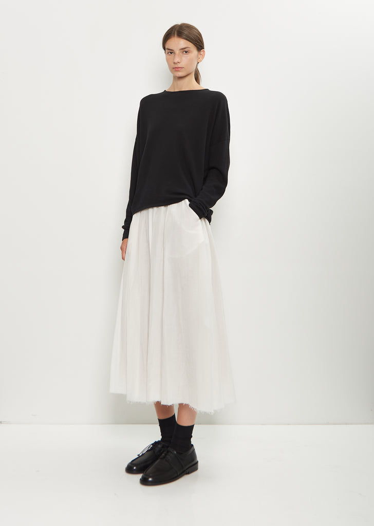 Matte Finish Cotton Wool Pullover — Black