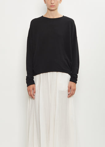 Matte Finish Cotton Wool Pullover — Black