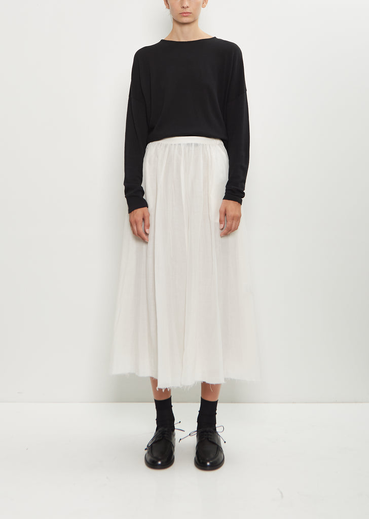 Cotton Silk Lawn Skirt — Off White