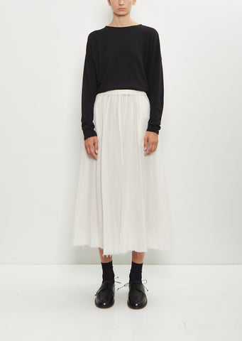 Cotton Silk Lawn Skirt — Off White