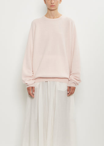 Cashmere BF R-Neck Sweater — Light Pink
