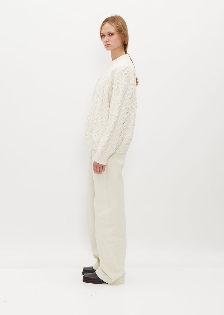 Secas Merino Wool Cable Knit Sweater