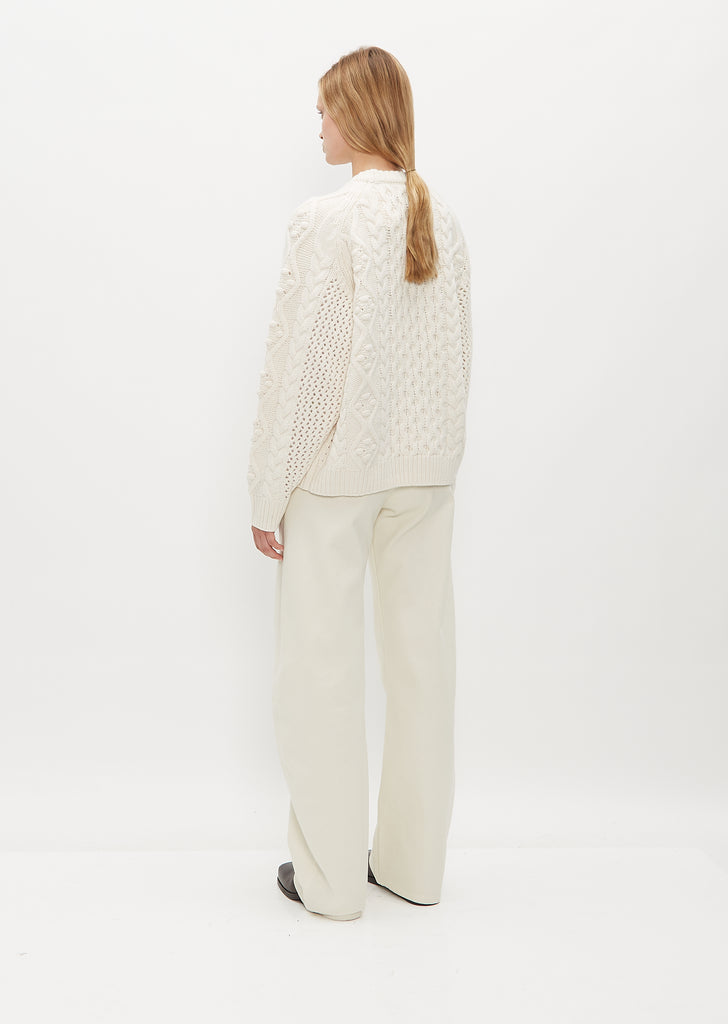 Secas Merino Wool Cable Knit Sweater
