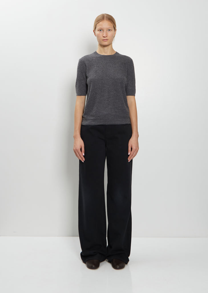 Marika Cashmere Top — Medium Grey Melange