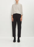 Cotton Grosgrain Tapered Pants — Dark Brown