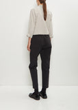 Cotton Grosgrain Tapered Pants — Dark Brown