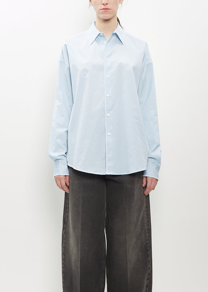 Cotton Contrast Overlock Uniform Shirt