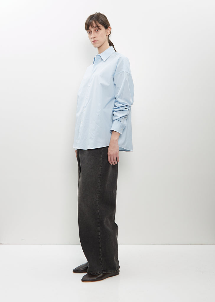 Cotton Contrast Overlock Uniform Shirt