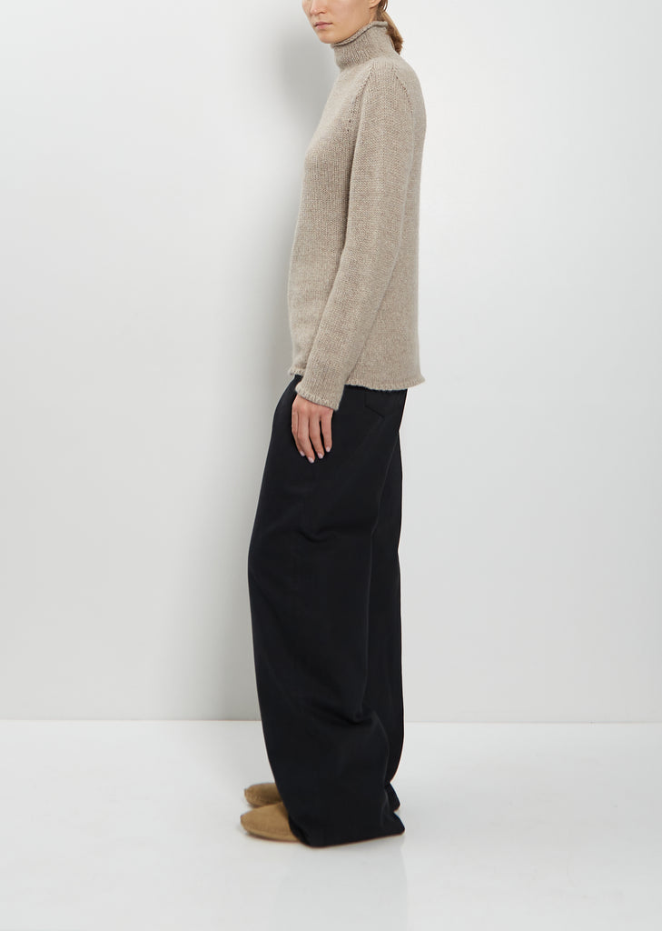 Mariam Cashmere Top — Light Pebble