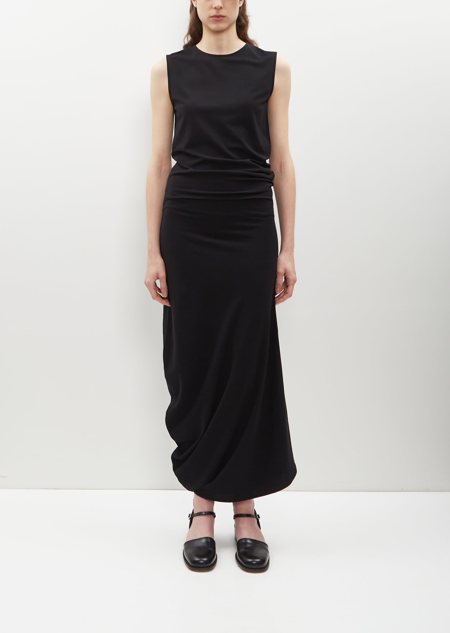 Fitted Twisted Jersey Dress Black La Garonne Fitted Twisted Jersey Dress Black La Garonne