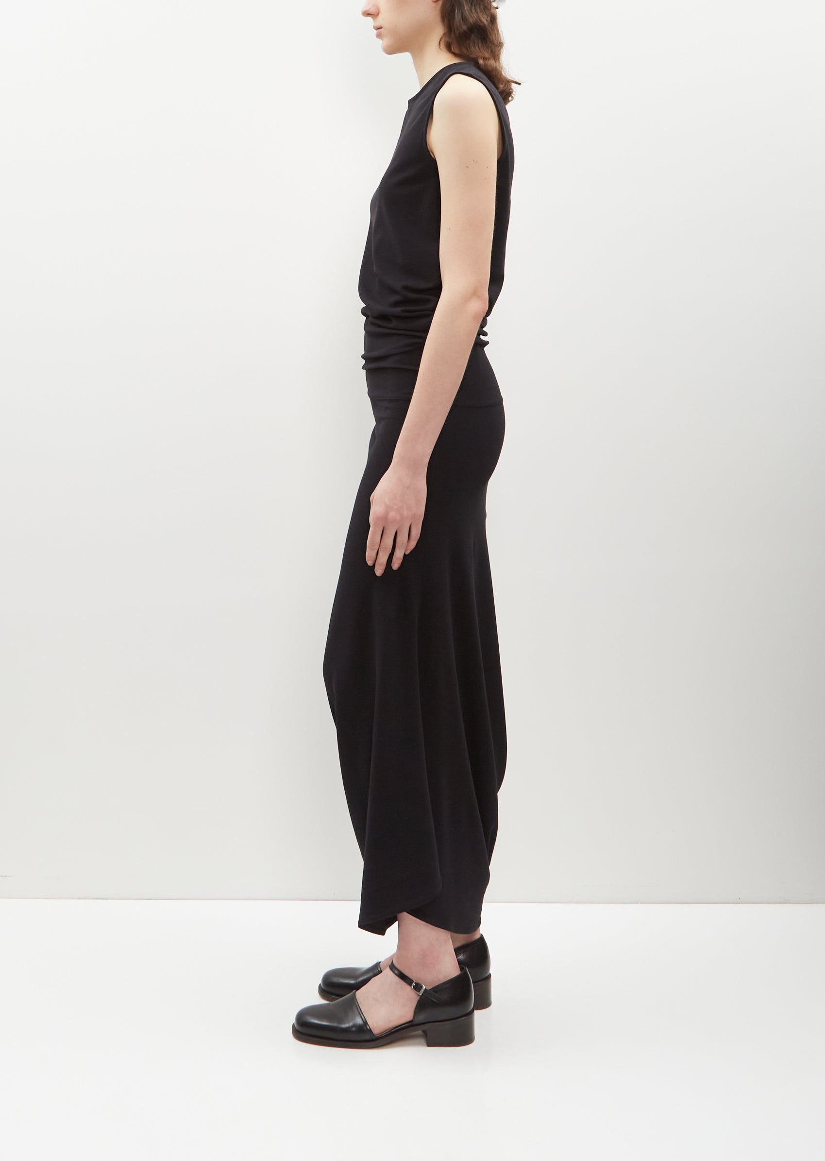 Fitted Twisted Jersey Dress Black La Garonne Fitted Twisted Jersey Dress Black La Garonne