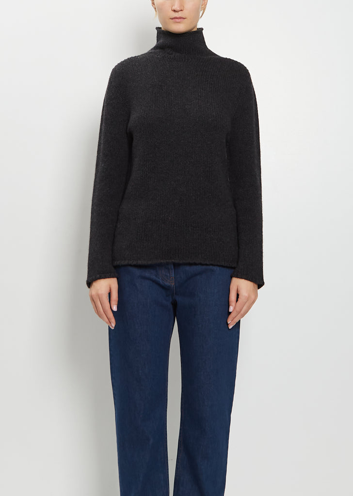 Mariam Cashmere Top — Charcoal Melange