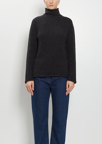 Mariam Cashmere Top — Charcoal Melange