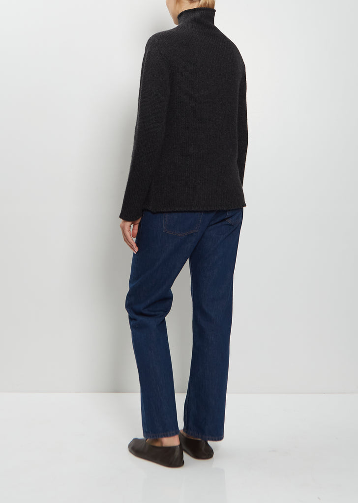 Mariam Cashmere Top — Charcoal Melange