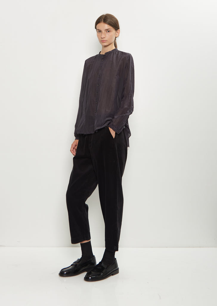Corduroy Tapered Pants — Black